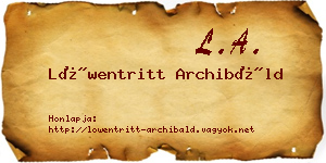 Löwentritt Archibáld névjegykártya